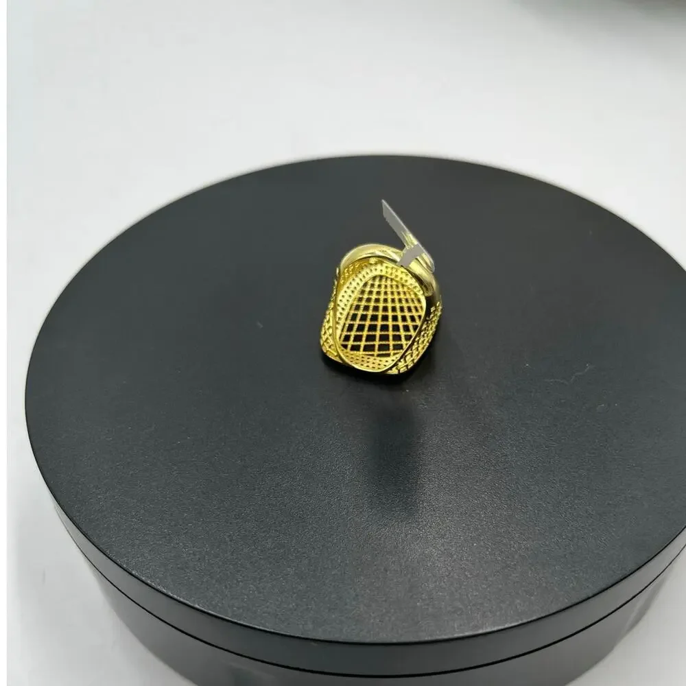 Sterling Silver Vermeil Signed‎ Spider Web Weave CZ Pave Ring Sz 7.5 New